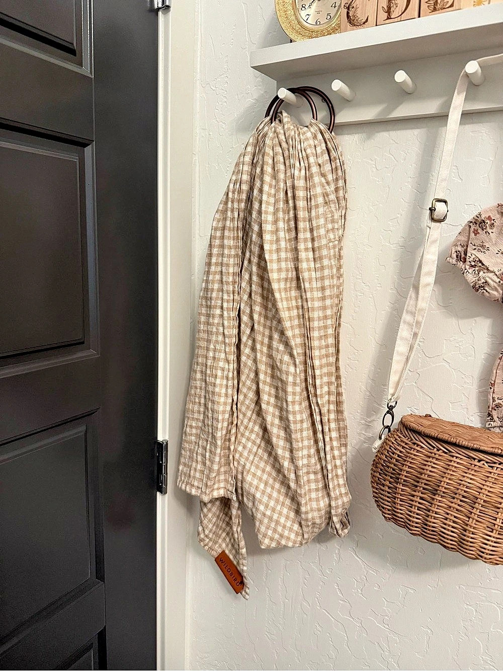 WildBird Ring Sling Gingham Beige & White